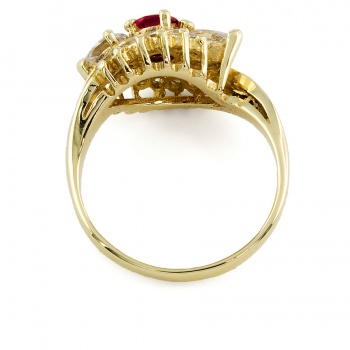 9ct Gold Cubic Zirconia 3 Stone Ring Size M